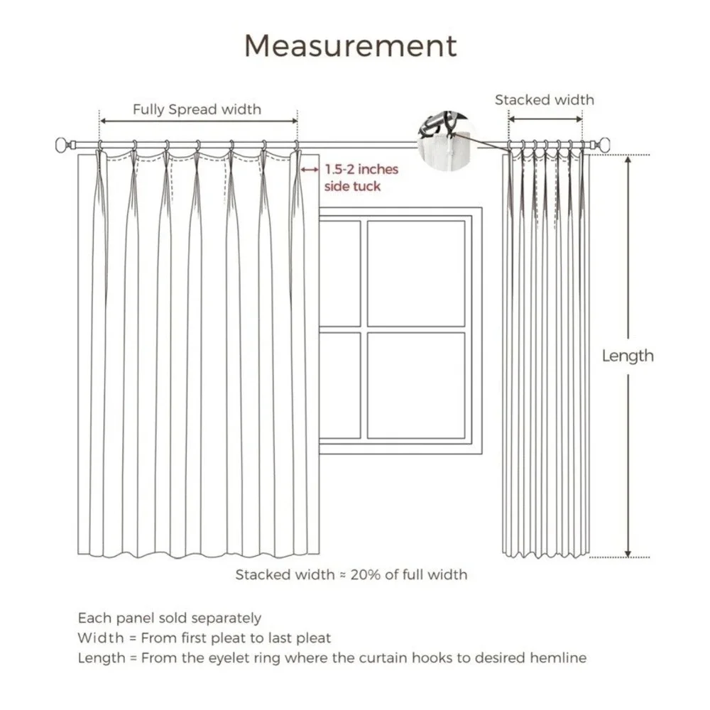 TWOPAGES Liz Linen Drape Pleated Curtains (2) 84